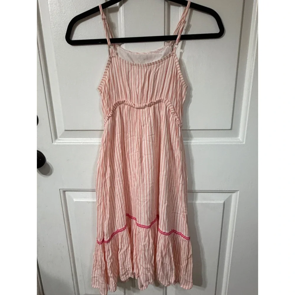 Jessica Simpson | Embroidered Striped Maxi Dress | M 10/12 || Pink|